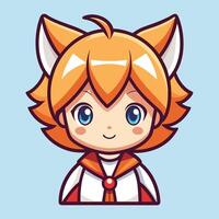 a cartoon character with orange hair and a bow tie vector