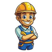 a cartoon construction worker with a smile on his face vector