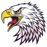 an eagle head with a beak and open mouth vector