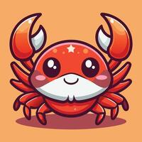 a cartoon crab with a big smile on its face vector