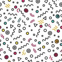 seamless pattern with colorful geometric shapes and lines vector