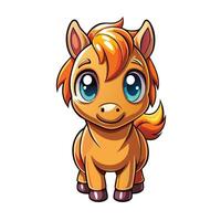 a cartoon horse with blue eyes and a big nose vector