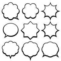 a set of speech bubbles with different shapes vector