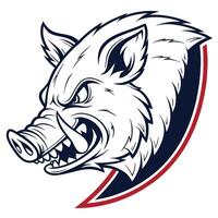 the head of a wild boar is shown in a cartoon style vector