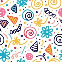seamless pattern with colorful party items vector