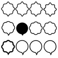 a set of black and white speech bubbles vector