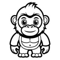 a cartoon gorilla with a big smile on his face vector