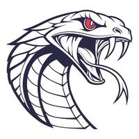 a cobra head with red eyes and a red mouth vector