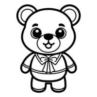 a teddy bear with a bow tie and tie on vector