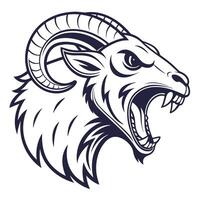 a ram head with its mouth open vector