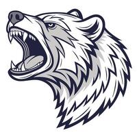 the head of a bear with its mouth open vector