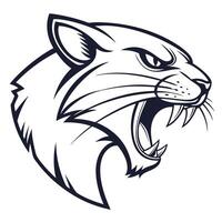 a black and white illustration of a panther head vector