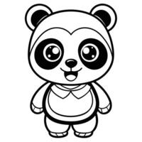 panda bear coloring pages for kids vector