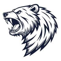 a bear head with its mouth open vector