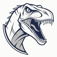 a t - rex head with open mouth vector