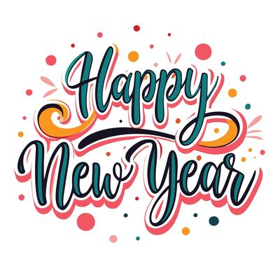 happy new year lettering design