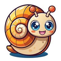 cartoon snail with big eyes and big eyes vector