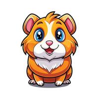 a cartoon hamster sitting on a white background vector