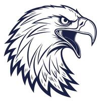 an eagle head with a beak and open mouth vector