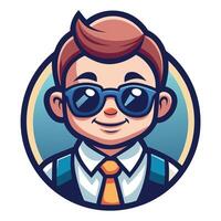 a cartoon character wearing sunglasses and a tie vector