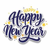 happy new year lettering design illustration vector