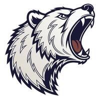 the head of a bear with its mouth open vector