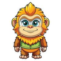 monkey in green vest vector