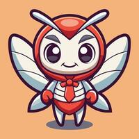a cartoon insect with a red suit and tie vector