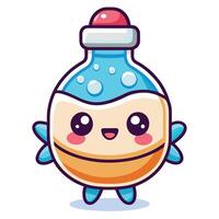 a cartoon character of a bottle with a face vector