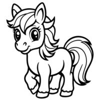 cute little pony coloring pages vector