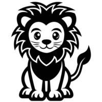 a cartoon lion on a white background vector