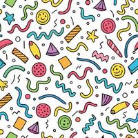 seamless pattern with colorful party items vector