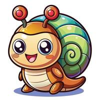 a cartoon snail with big eyes and a big nose vector