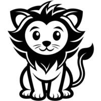 a cartoon lion sitting on a white background vector