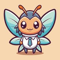 a cartoon character with a tie and a butterfly wings vector