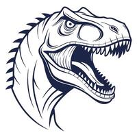 a t - rex head with open mouth and teeth vector
