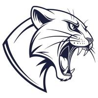 a panther head with its mouth open vector