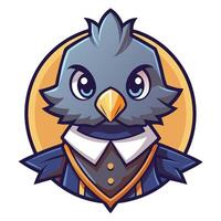 a cartoon bird with a blue and yellow beak vector