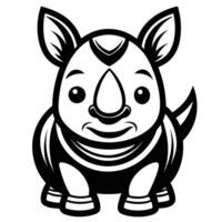 a cartoon rhino with a bowtie on its head vector