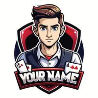 a poker player with a name on the front vector