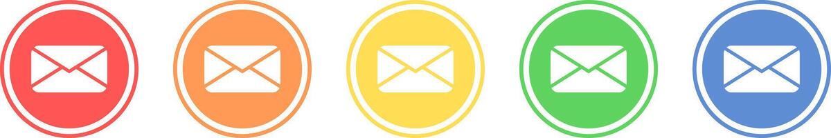 Email icon set. Mail icon in various colors. vector