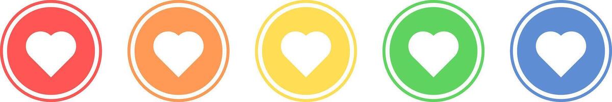 Like icon set. Favorite icon in various colors. vector