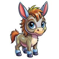 a cartoon donkey with blue eyes and a big nose vector