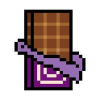 Chocolate bar food in pixel art style vector