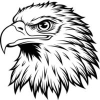 an eagle head is shown in black and white vector