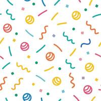 a colorful pattern with balls and confetti vector
