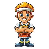 cartoon character of a man in an apron holding a burger vector