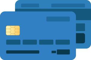 Simple Blue Debit Card with Front and Bottom View vector