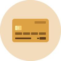 Simple Gold Debit Card Circle Icon vector