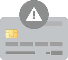 Silver Simple Debit Card with Warning Icon vector